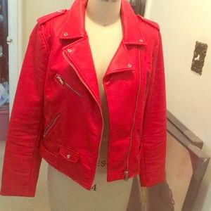 Zara faux leather motorcycle jacket.